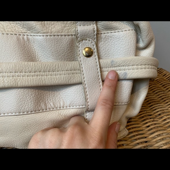 White leather slouch hobo purse - Picture 10 of 14